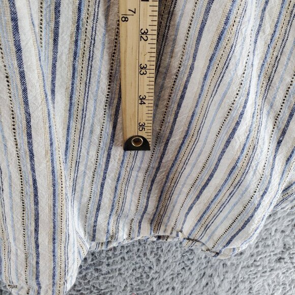 Violet Weekend Dress Womens XL Multicolor Stripe V-Neck Sleeveless Linen Blend - Picture 6 of 11